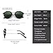 JIM HALO Classic Round Sunglasses for Men Women Polarized Lens UV400 (Shiny Black/Polarized Green)