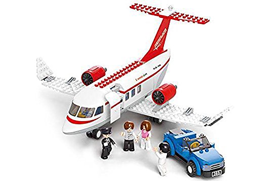 Sluban Concept Plane - 275 Pieces (Brand New in Original English Box) 100% LEGO Compatible - Educational Toy - Building Bricks (red and white medium size) Aviation Series M38-B0365