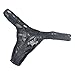Sissy Pouch Panties Men's Silky Lace Thong Girly Briefs Bikini Underwear Sexy for Men Plus Size (Black)