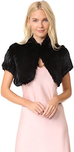 Jocelyn Women's Fur Shrug, Black, Small