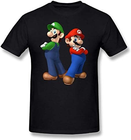 ZHUYOUDAO Super Mario Luigi Tshirts For Mens Black 3X