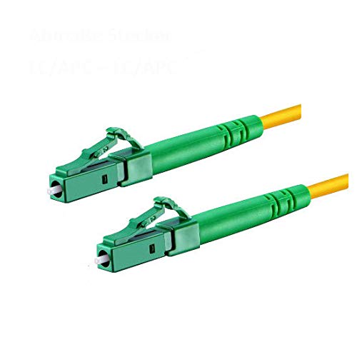 CONBIC LWL fiber optic cable – 20m OS2 yellow, LC/APC to LC/APC connector, G.657.A2, Simplex 9/125 patch cable – fiber optic cable 20 meters