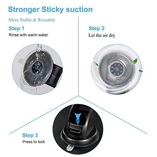 Sedioso Car Phone Mount,Universal Car Phone Holder for Dashboard,Air Vent,Windshield,Washable Suction Cup Compatible with iPhone Xs/XS MAX/XR/X/8/8+/7/6,Galaxy S7/8/9/10,Note 7/8/9/10,Google,LG,Etc - Thumbnail 3