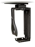 3M Under-desk Computer Tower CPU Holder, Width Adjust from 3.5" to 9.3", Height Adjust from 12.5" to 22.5" to Fit Most CPU's up to 50 lbs, 360⁰ Swivel, Steel Construction, 17" Track, Black, (CS200MB)