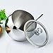 HardNok Stainless Steel Sugar Bowl with Glass Lid and Spoon,300ML