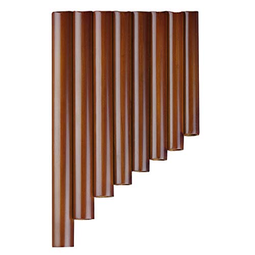 8 Pipes Natural Bamboo Mini Portable Pan Flute Chinese Traditional Musical Instrument Brown Pan Pipes Easy to Learn (Right Hand) - Thumbnail 7