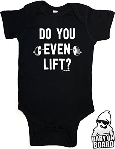 Daft Baby ~ Do You Even Lift? Funny Baby Onesie Baby Shower Gift Black (6-Months)