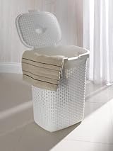 Addis 50 Litre Calico Faux Rattan Hamper Cream view 5
