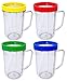 Blendin Replacement Blender Mugs Cup with Colored Comfort Lip Rings, Compatible with Original Magic Bullet Blender 250W MB-1001, MB-1001B, MBR-1101, MBR-1701, MBR-1702, MBR-0301, 16 Ounce, 4-Pack
