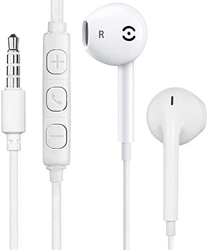 In-Ear Earphones, White 3.5mm Earbuds with Mic and Volume Control Stereo Headphones for iPhone/Sony/Sumsung etc (UME00AK)