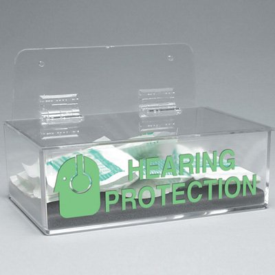 Acrylic Compact Earplug Dispenser, Green / Clear Ear Plug Holder without Cover