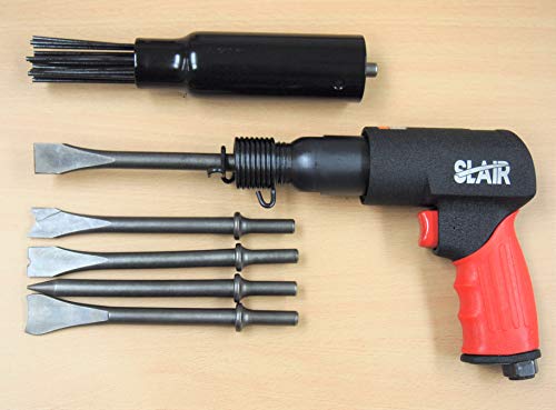 Pistol Air Pneumatic Needle Scaler Hammer Chisel 5000BPM 19 Needles 5 Chisels Remove Paint Rust Welding - Thumbnail 5