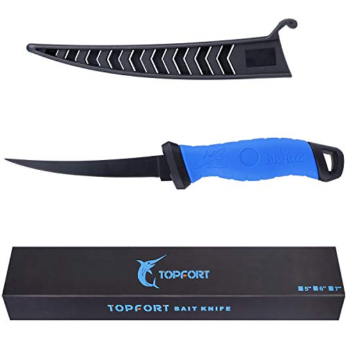 TOPFORT Outdoors Fillet Knife, 5 inch Bait Knife, Fishing Knife with