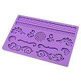 IC ICLOVER Fondant Cake Decorating Silicone Mold, Halloween Christmas Party Necessities, Food Grade Silicone Chocolate Vintage Elegant Lace Cake Mold - Oven, Dishwasher Safe, Present for Mom,1 Pack