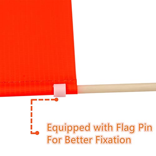 Uelfbaby Bike Safety Flag with Pole, 6-Foot Adjustable Height Heavy Duty Fiberglass Pole Polyester Full Color Tear-Resistant Waterproof Orange Safety Flag and Eagle Flag