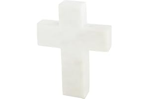 Mud Pie Marble Cross, White, 6" x 4.5", 1 Count (Pack of 1)