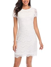 Missjoy vestido de cóctel de encaje con mangas cortas, estilo vintage, elegante, para dama de honor, vestido de fiesta