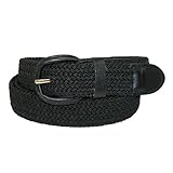CTM Men's Elastic Braided Belt with Covered Buckle (Big & Tall Available)