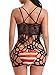 FasiCat Women's Mesh Lingerie Fishnet Babydoll Mini Dress Free Size Sleepwear Bodysuit,Black13,One Size