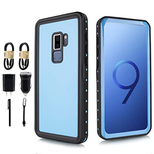 for Samsung Galaxy S9 Plus Waterproof Case, Shock Proof Dust Proof Snow Proof Dirt Proof Phone Case Full Sealed IP68 Underwater [Value Bundle] (Blue) - Thumbnail 7
