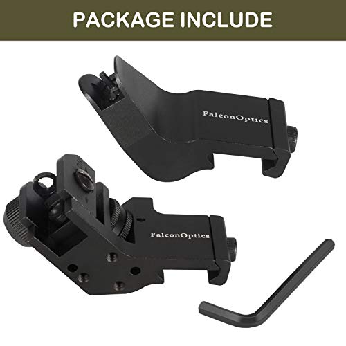 FalconOptics Canted Sights 45 Degree Rear Sight and Front Sight Iron