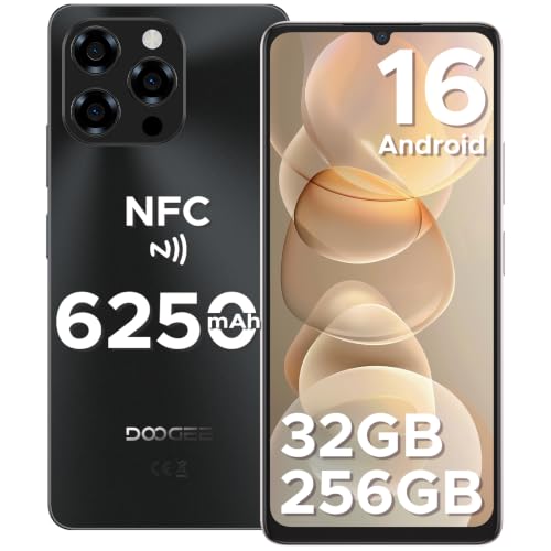 DOOGEESmart Note 58 Pro Mobile Phones, Android 16 Smartphone, 6250mAh& 32(8+24) GB+256GB/2TB, 6.75" HD+ 90Hz Display, 4G Dual SIM Free Unlocked Phones, Widevine L1, Fingerprint/Face ID/OTG/GPS/NFC