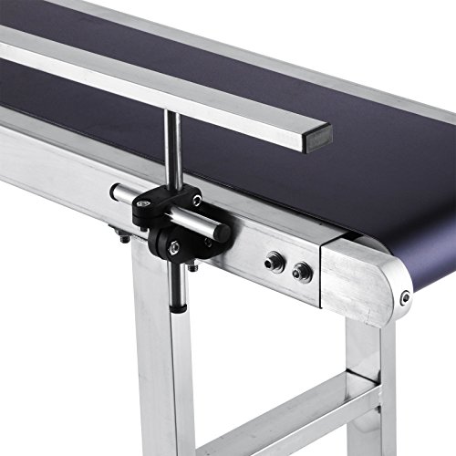 OrangeA Belt Conveyor 59 x 7.8 in Adjustable Conveyor Table 0-82 ft per min Conveyor Belt Stainless Steel Motorized Anti-Static PVC Belt with Single Guardrail - Thumbnail 7