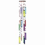 Glass Wind Chimes 20 inches Rainbow Multi Color Bars with Beads