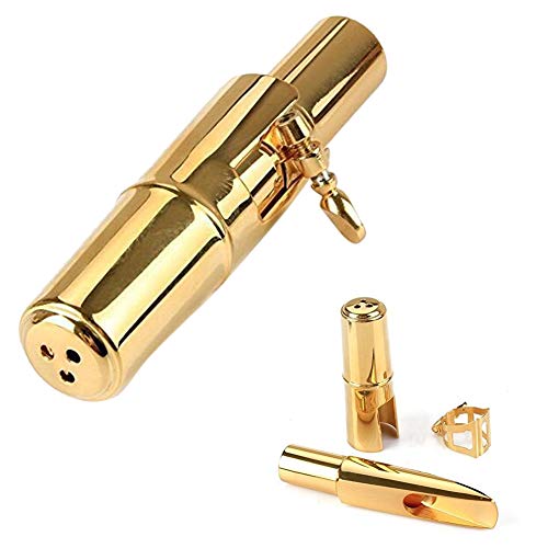 Metal Mouthpiece for Alto Saxophone Nozzle, Alto Plated Tenor Metal Saxophone Mouthpiece Gold Lacquer Mouthpiece Nozzle Sax Mouth Instruments