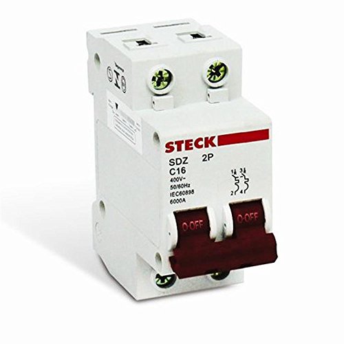 Disjuntor Bipolar 40 A Branco Din Steck