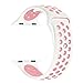 StarMoring Soft Silicone Sport Band Replacement Wrist Strap for iWatch Apple Watch Series 1 Series 2,38mm,M/L,White and Pink