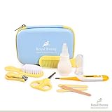 Royal Bunny Baby Grooming Kit | 8-pcs Baby Daily Care Kit for Traveling & Home Use | Baby Manicure Set, Soft Hair Brush & Thermometer | Perfect Baby Shower Gift | Unisex Grooming Kit with Travel Box