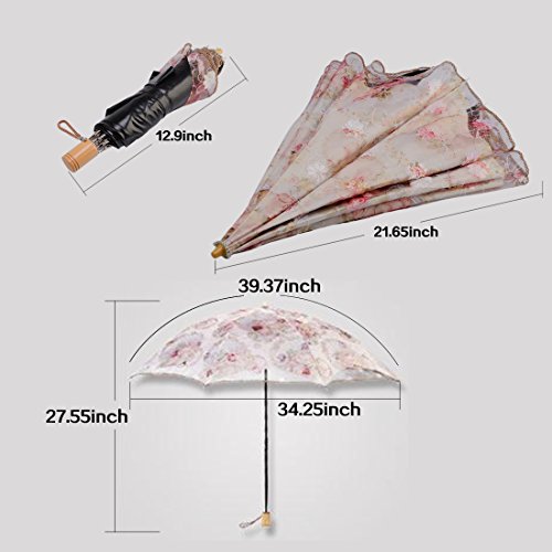 image for Umbrella, Yamix Creative Embroidery Double Layer Parasol UV Block Prot