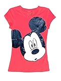 Disney Classic Mickey Mouse SURPRISE Girls Junior Pajama T Shirt Top - Red