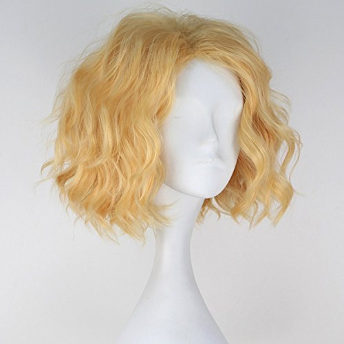 Black Widow Wig for Women, Adult Cosplay Wigs Short Blonde Curly Halloween Christmas Fancy Ball - Image 3