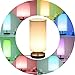 Alexa Smart Wi-Fi Table Lamp, Creative Circular Cloth Art Wood Linen Cloth Desk Lamp, Change Any Color LED Light, Compatible with Alexa Echo, Smartphone