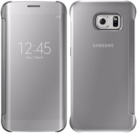 S6 Edge Plus Case,Glossy Mirror Clear View Hard Flip Smart Cover For Samsung Galaxy S6 Edge Plus (Silver)