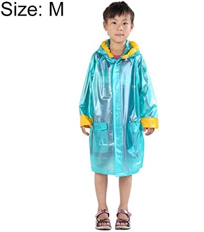 子供用 定番スタイル レインコート 漫画インフレータブル帽子ストラップ通学配置子供ファッションレインコート オレンジサイズ M