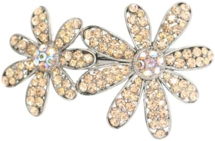 Rhinestone Hair Barrette - barc0254 - topaz