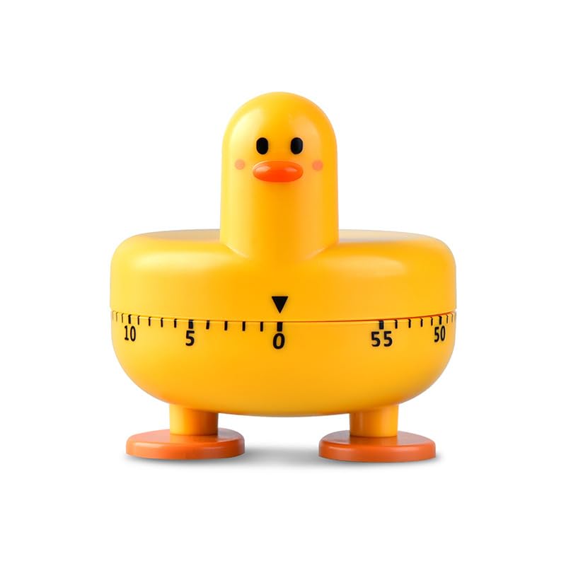 YEEKIDAIJ Cooking Timer Cute Duck Kitchen Timer 60 Minute Wind Up Mechanical Rotating Alarm for Kitchen Cooking Baking (Yellow), YI KAI-01122
