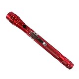 goldblue Multipurpose Illuminated & Magnetic Pickup/Electric Torch - Metal Flexible Conduit LED Flashlight, Powered by 4 LR44 Button Cells (Red)