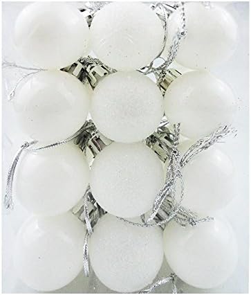 24pcs Christmas Tree Xmas Balls Decorations Baubles Party Ornament (White)