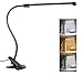 USB LED Desk Clip Light - 10W Bright Book Light Clip on for Bed Night Reading,Steel Gusseneck Clip Lamp for Work/Music/Art Studio with 3 Lighting Modes 10-Level Dimmer Light,Adapter Included (Black)