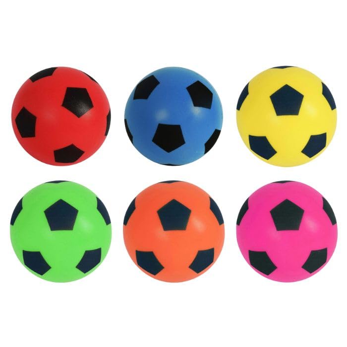 eMKay® 20cm ASSORTED Colours Football (ONE RANDOM SUPPLIED) | Indoor/Outdoor Soft Sponge Foam Soccer Ball Great Fun For Adults And Kids Boys & Girls