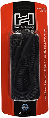 Hosa HPE-325C 1/4" TRS to 1/4" TRS Coiled Headphone