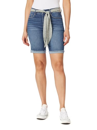 Angels Forever Young Women's 9" Signature Belted Bermuda, Del Rey, 14