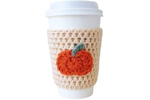 NANDY'S NOOK Pumpkin Coffee Cozy Sleeve, Reusable Fall To Go Cup Cover, Autumn Beverage Accessory