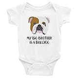 Promini Funny My Big Brother/Sister is a English Bulldog Baby Bodysuit Cool Infant One-Piece Baby Bodysuit