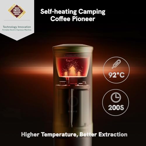 OutIn Nano Portable Electric Espresso Machine, Travel Coffee Maker | Self-Heating USB-C Car Coffee Maker for Ground Coffee & NS Capsules, Ideal for Camping, RV, Hiking and Office, Space Gray