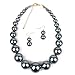 KOSMOS-LI Large Style Big Imitate Pearl Strand Choker Necklace With Earrings Set